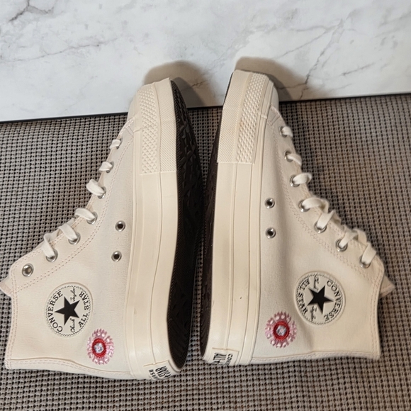 Converse Chuck Taylor All Star Hi Lift Floral Embroidery Women Sneaker Shoes 9 - Picture 6 of 9